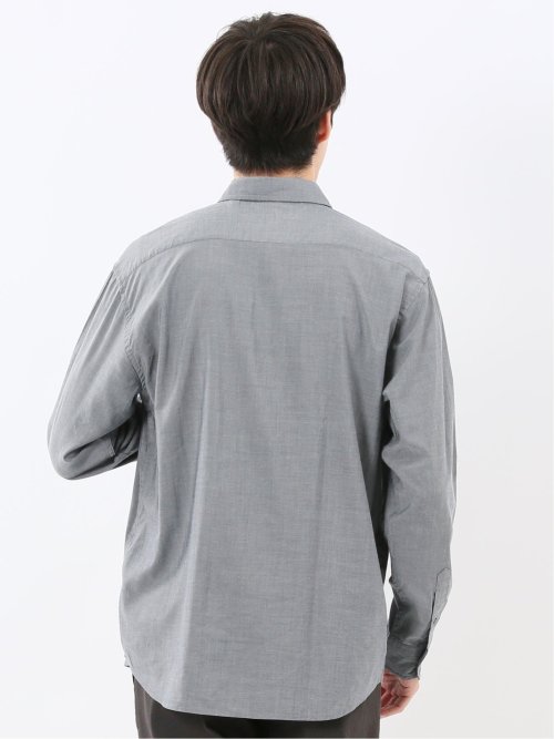 シャンブレー レギュラーカラー長袖シャツ