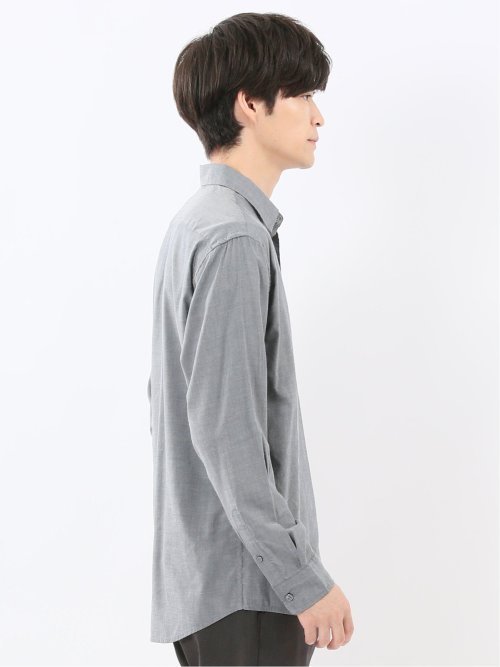 シャンブレー レギュラーカラー長袖シャツ