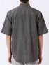 リネン混 レギュラーカラー 半袖 シャツ
