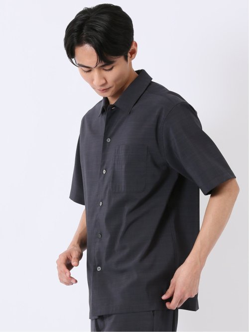 テックリネン レギュラーカラー 半袖 シャツ(セットアップ可能)