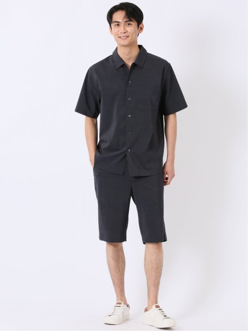 テックリネン レギュラーカラー 半袖 シャツ(セットアップ可能)