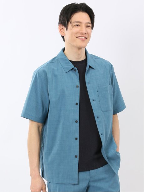 テックリネン レギュラーカラー 半袖 シャツ(セットアップ可能)