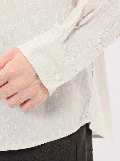 シャンブレーストライプ レギュラーカラー長袖シャツ