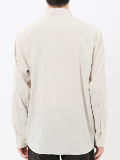 シャンブレーストライプ レギュラーカラー長袖シャツ