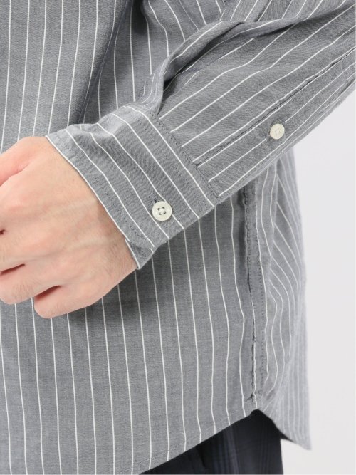 シャンブレーストライプ レギュラーカラー長袖シャツ