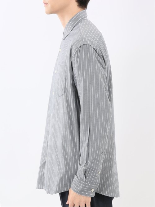 シャンブレーストライプ レギュラーカラー長袖シャツ