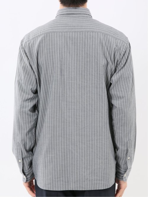 シャンブレーストライプ レギュラーカラー長袖シャツ