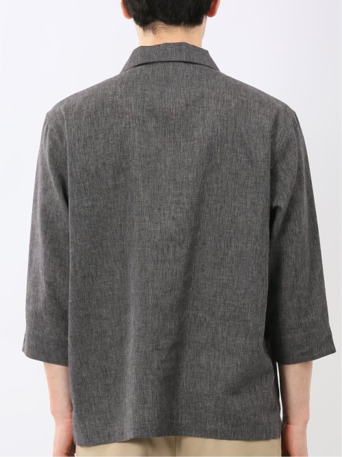 リネン混 プルオーバー 7分袖 シャツ