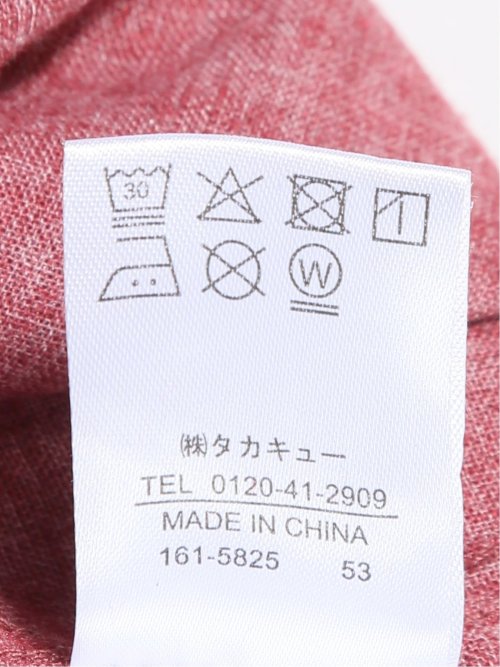 リネン混シャンブレー オープンカラー半袖シャツ