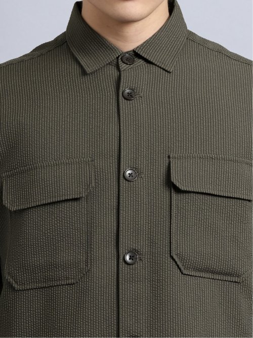 クールマックス/COOLMAX サッカーストレッチ CPOシャツ(セットアップ可能)(M 54カーキ): ジャケット/アウター | TAKA