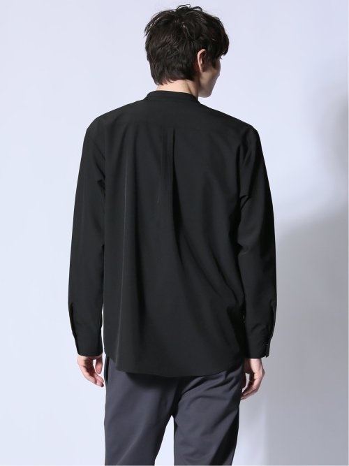 ストレッチ バンドカラー長袖シャツ