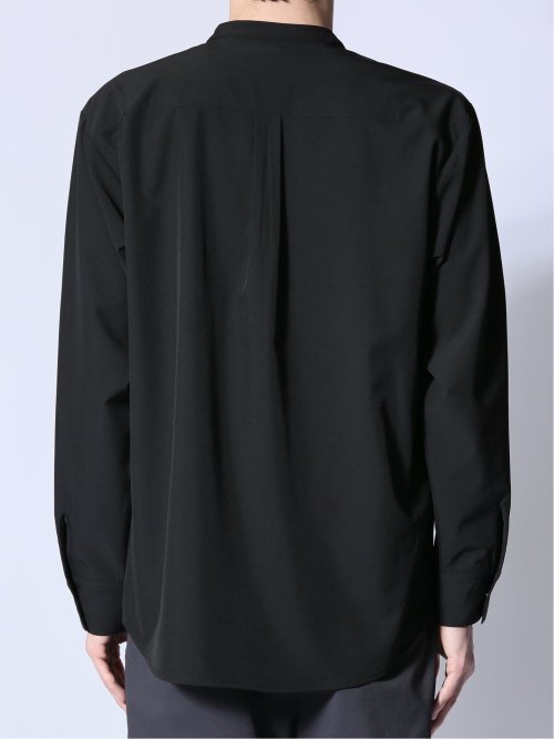 ストレッチ バンドカラー長袖シャツ