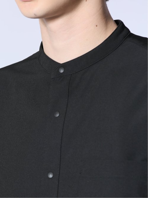 ストレッチ バンドカラー長袖シャツ