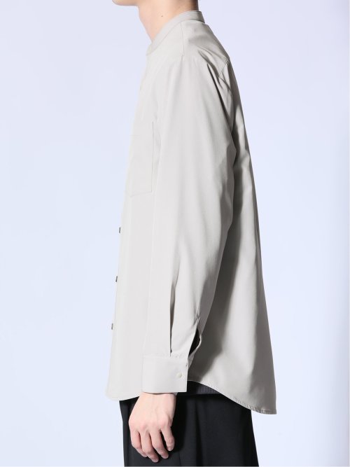 ストレッチ バンドカラー長袖シャツ