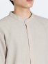 TechLinen バンドカラー 7分袖ルーズシャツ