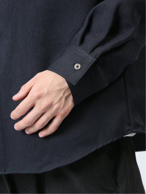 ウール調サキソニー カッタウェイ長袖シャツ