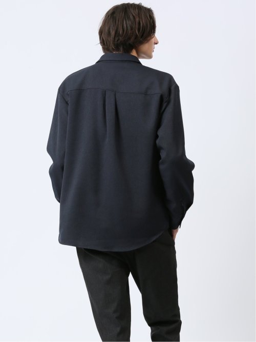 ウール調サキソニー カッタウェイ長袖シャツ