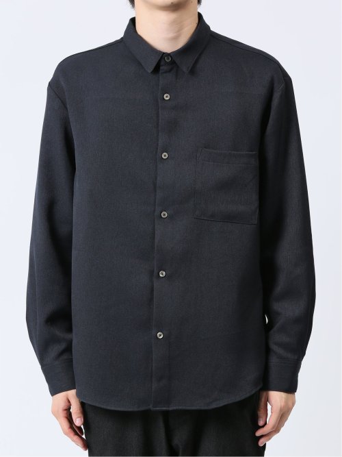 ウール調サキソニー カッタウェイ長袖シャツ