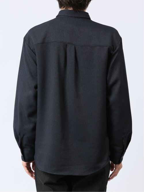 ウール調サキソニー カッタウェイ長袖シャツ