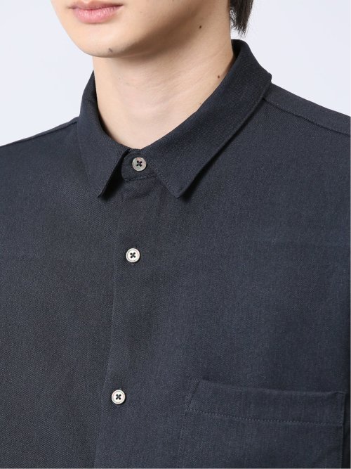 ウール調サキソニー カッタウェイ長袖シャツ