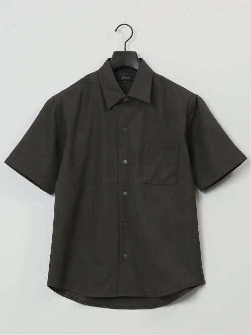 パナマジャガード レギュラーカラー半袖シャツ