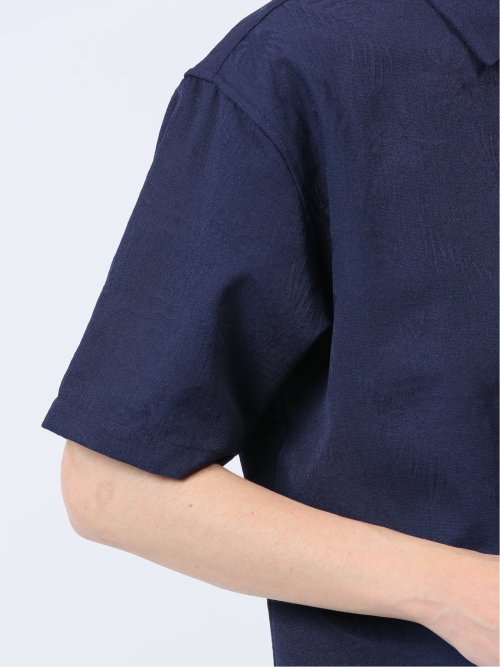 パナマジャガード レギュラーカラー半袖シャツ