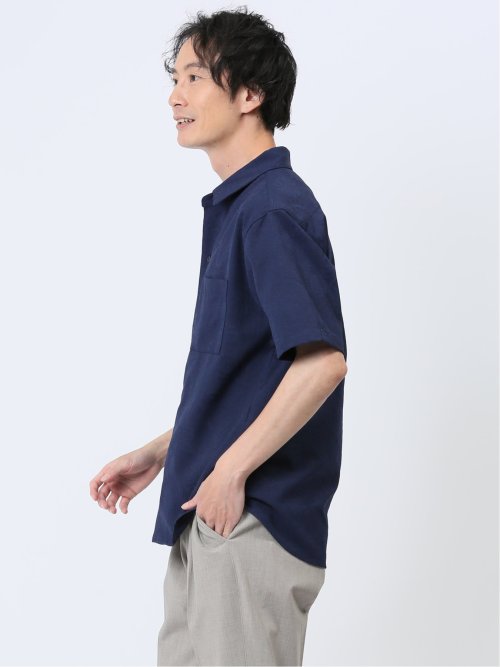 パナマジャガード レギュラーカラー半袖シャツ