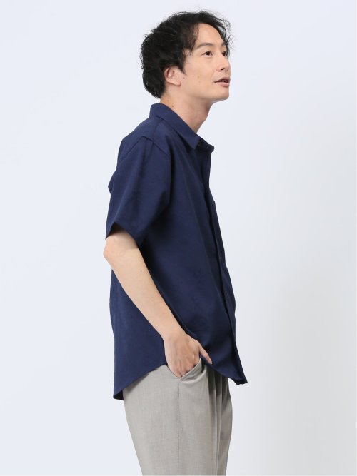 パナマジャガード レギュラーカラー半袖シャツ