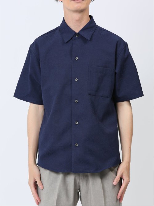 パナマジャガード レギュラーカラー半袖シャツ