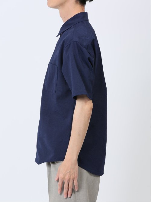 パナマジャガード レギュラーカラー半袖シャツ