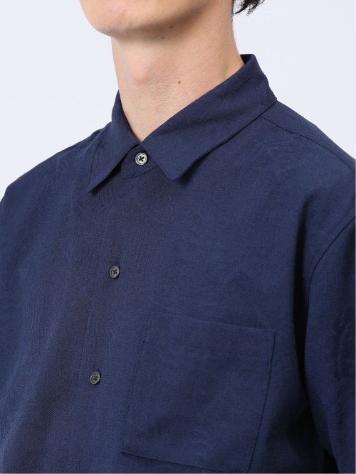 パナマジャガード レギュラーカラー半袖シャツ