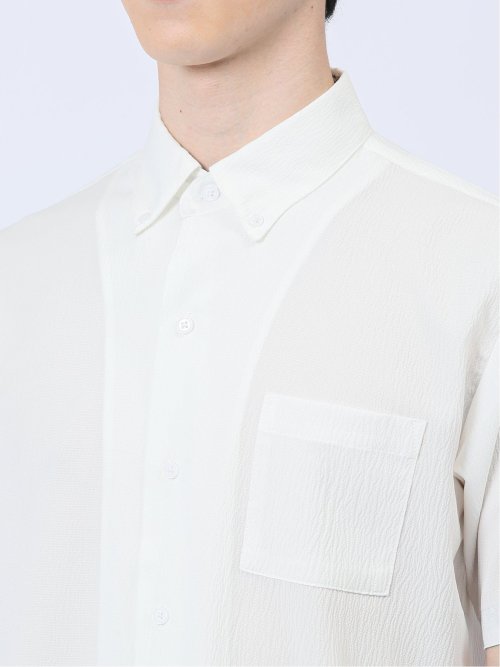 ストレッチ楊柳 ボタンダウン半袖シャツ