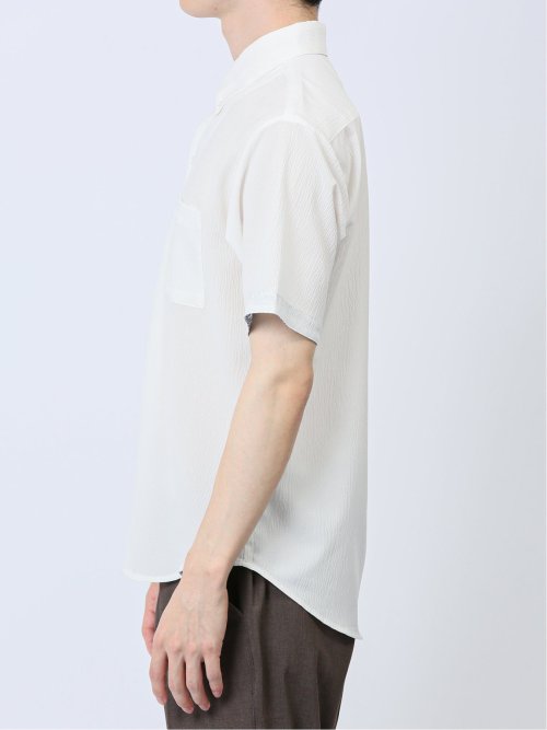 ストレッチ楊柳 ボタンダウン半袖シャツ