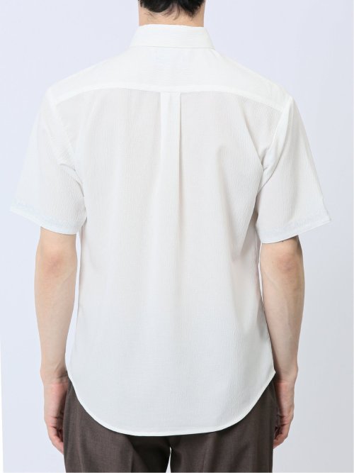 ストレッチ楊柳 ボタンダウン半袖シャツ