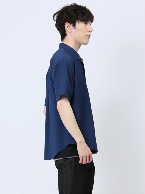 ストレッチ楊柳 ボタンダウン半袖シャツ