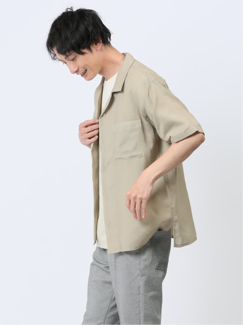 軽量シアー オープンカラー半袖シャツ