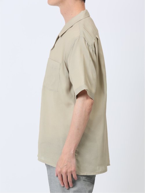 軽量シアー オープンカラー半袖シャツ