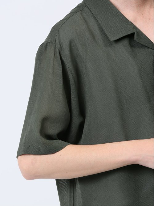 軽量シアー オープンカラー半袖シャツ