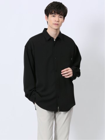 ストレッチ レギュラーカラー長袖シャツ