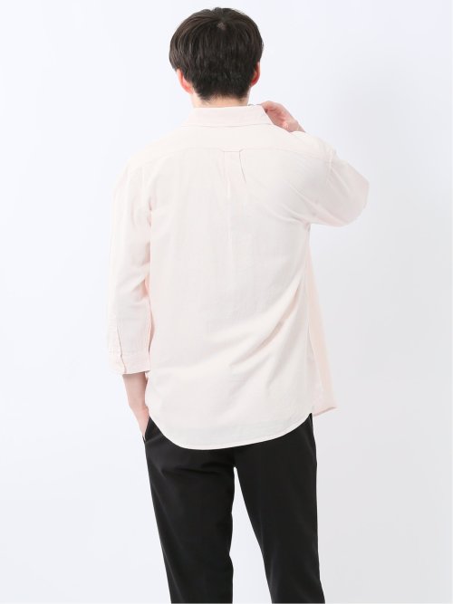 綿パナマ レギュラーカラー7分袖シャツ