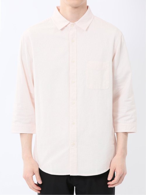 綿パナマ レギュラーカラー7分袖シャツ