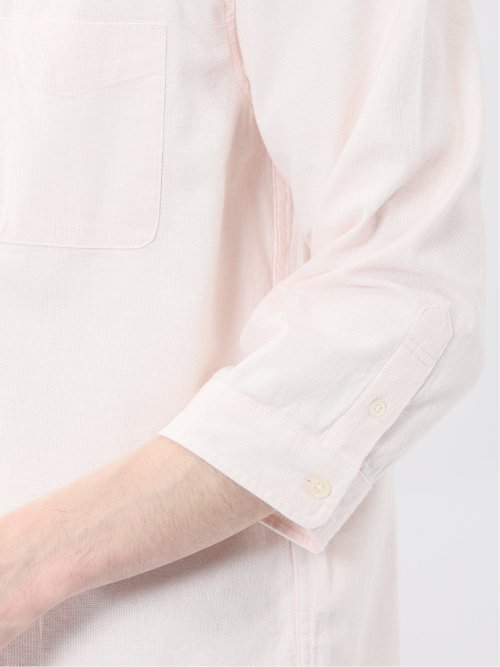綿パナマ レギュラーカラー7分袖シャツ
