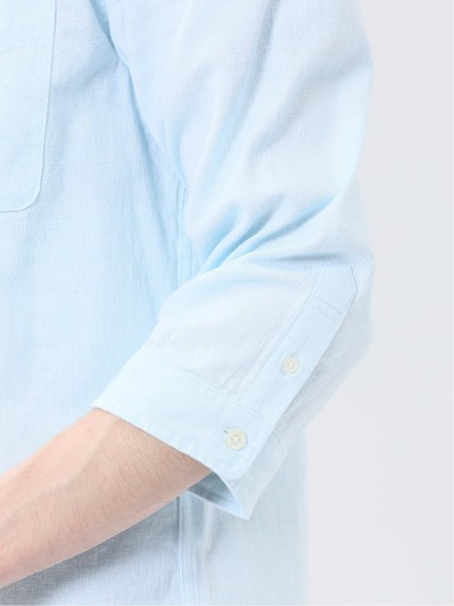 綿パナマ レギュラーカラー7分袖シャツ