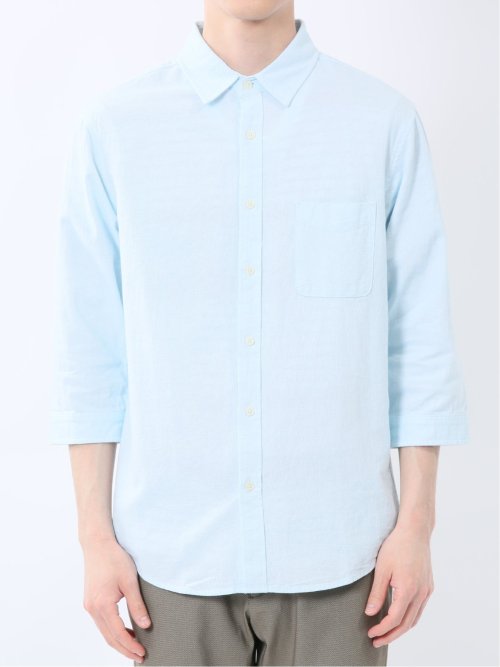 綿パナマ レギュラーカラー7分袖シャツ