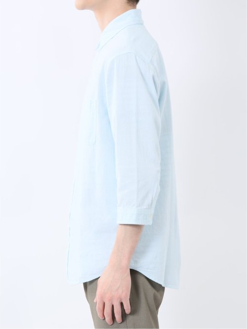 綿パナマ レギュラーカラー7分袖シャツ