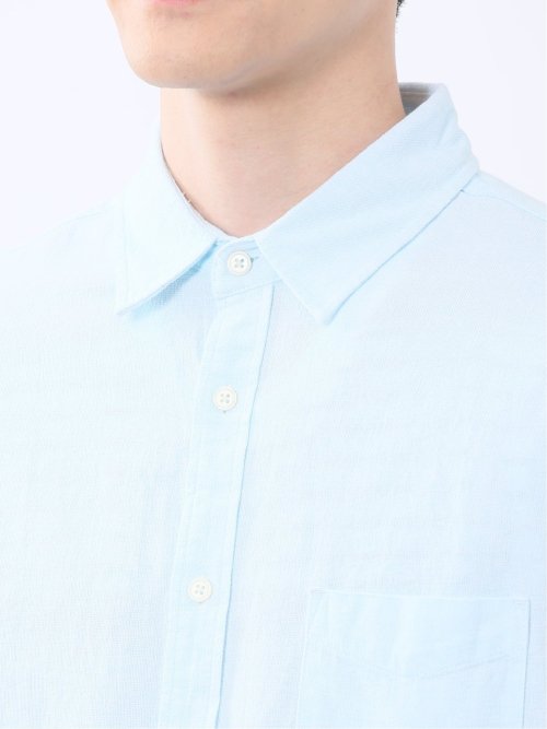 綿パナマ レギュラーカラー7分袖シャツ