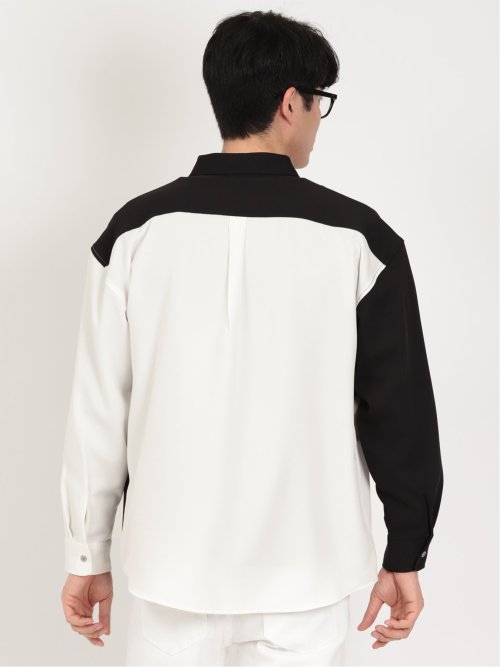 クレイジー切替 レギュラーカラー長袖シャツ