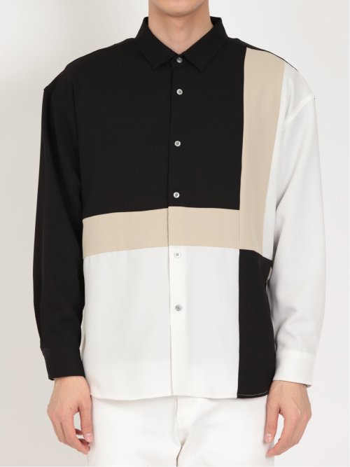 クレイジー切替 レギュラーカラー長袖シャツ