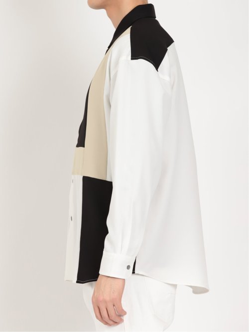 クレイジー切替 レギュラーカラー長袖シャツ