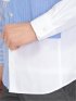 綿ブロード ストライプ切替 レギュラーカラー長袖シャツ